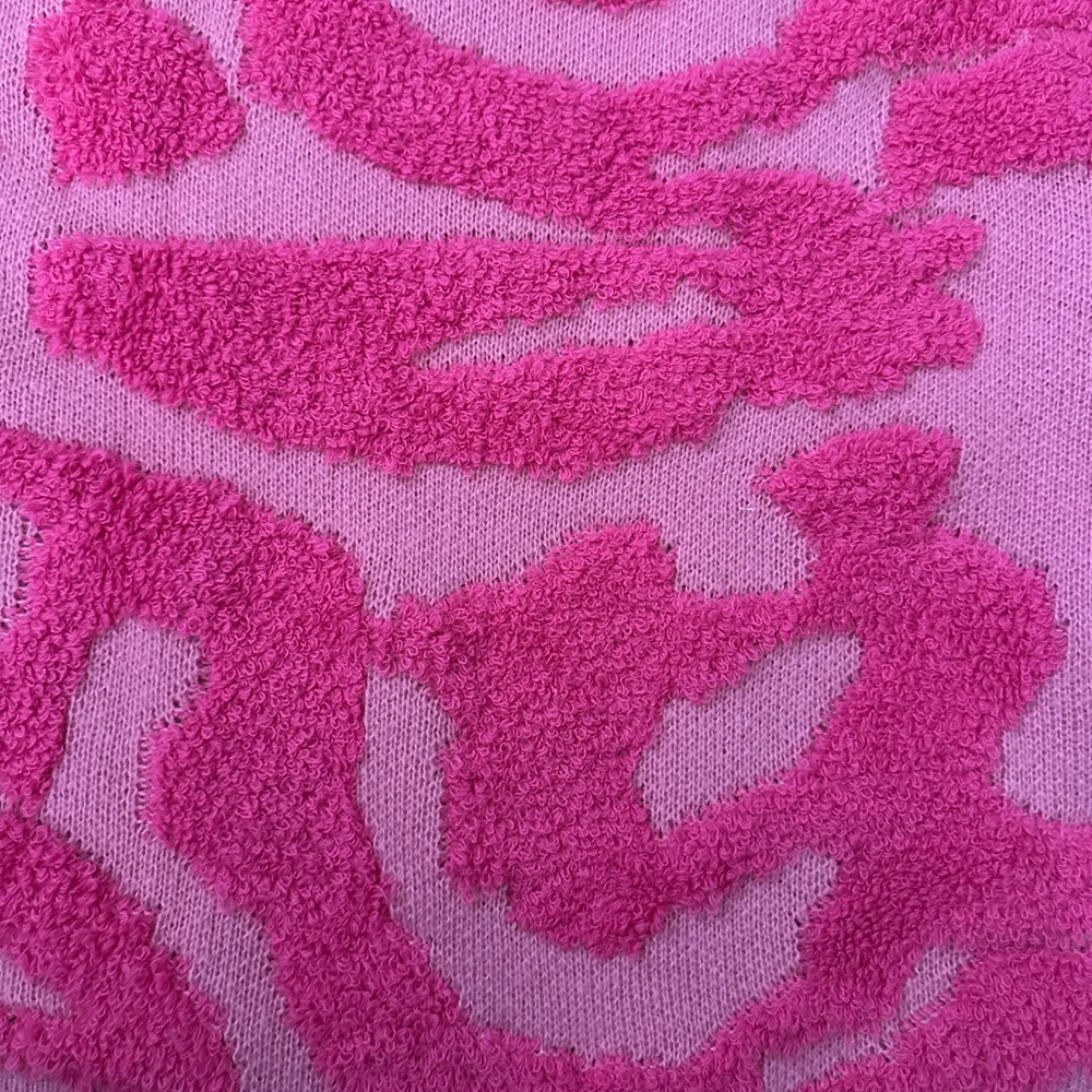 Women's Hot Pink Textured Crewneck Sweater - Picture 4 of 6